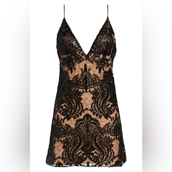 Free People Night Shimmer Mini Dress Sz. 2 - Picture 6 of 14